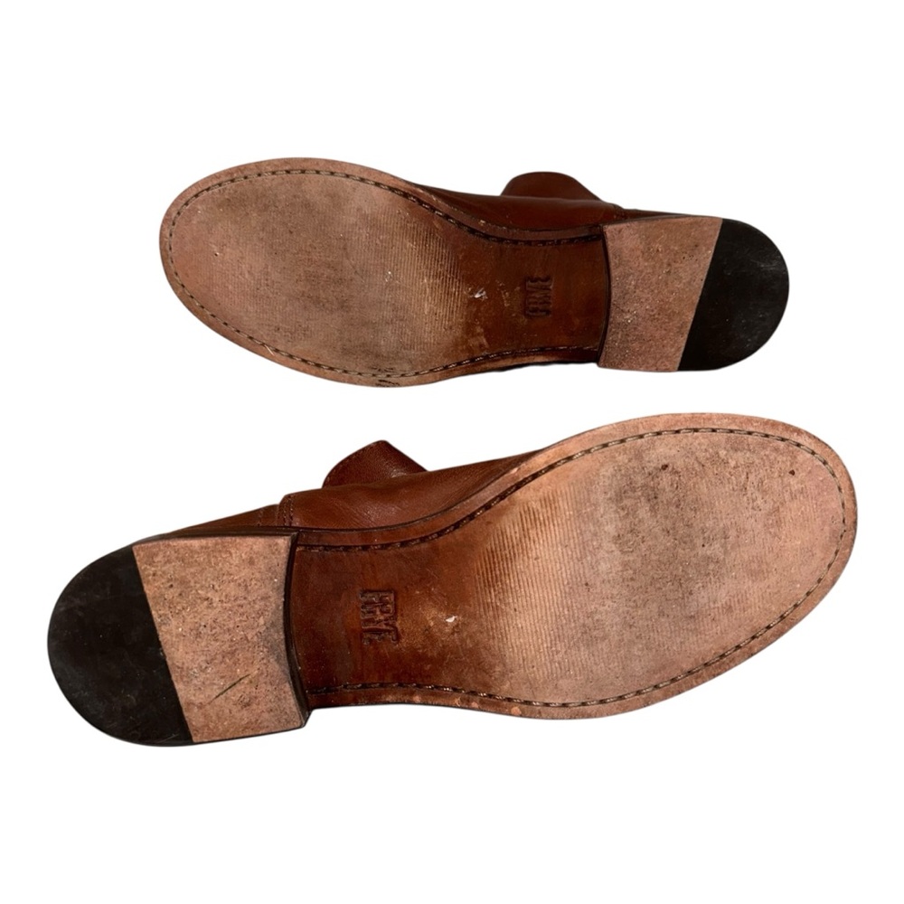 FRYE Elyssa Shootie Women's Ankle Booties Cognac Leather 10 Slip-On Short Boot - Picture 6 of 10